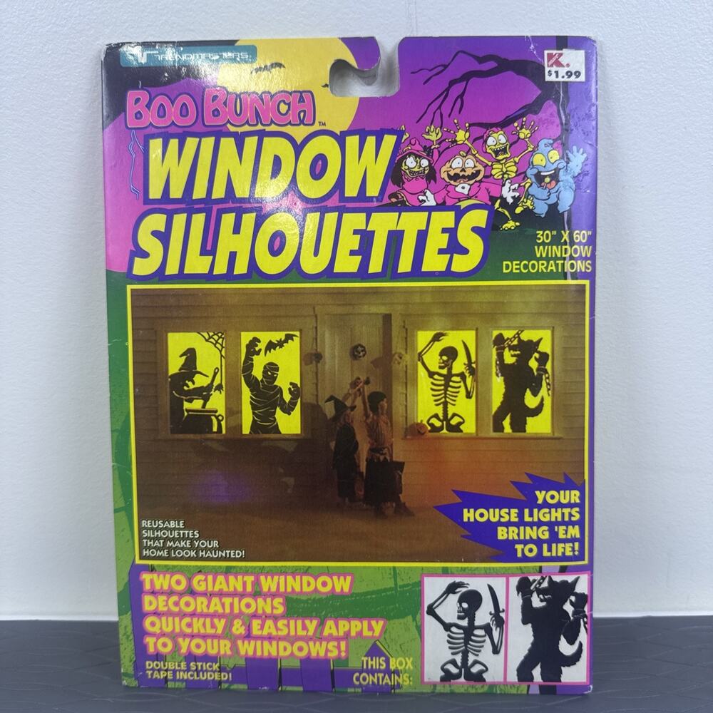 Vtg 1993 Trendmasters Boo Bunch Window Silhouettes All 4 Designs Complete Set
